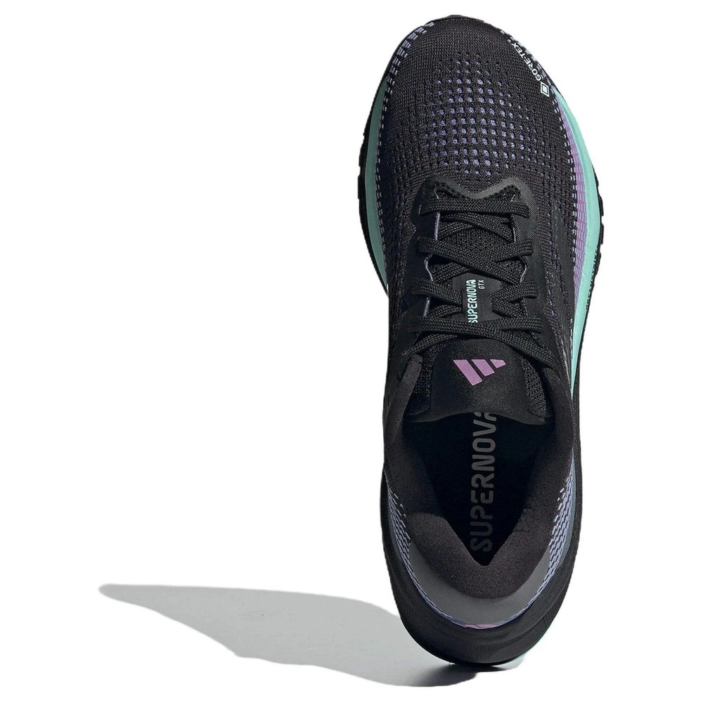 Adidas Supernova GTX GORE-TEX Womens Sz 7.5 Black Semi Flash Aqua Shoes ID6305 - Picture 4 of 6